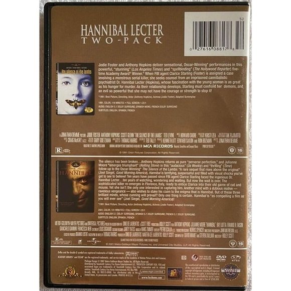 Silence of the Lambs - Hannibal DVD Hannibal Lecter Two Pack - Picture 2 of 6